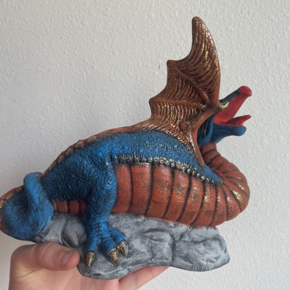 VINTAGE 1992 OHM MYTHICAL DRAGON CERAMIC STATUE FIGURINE